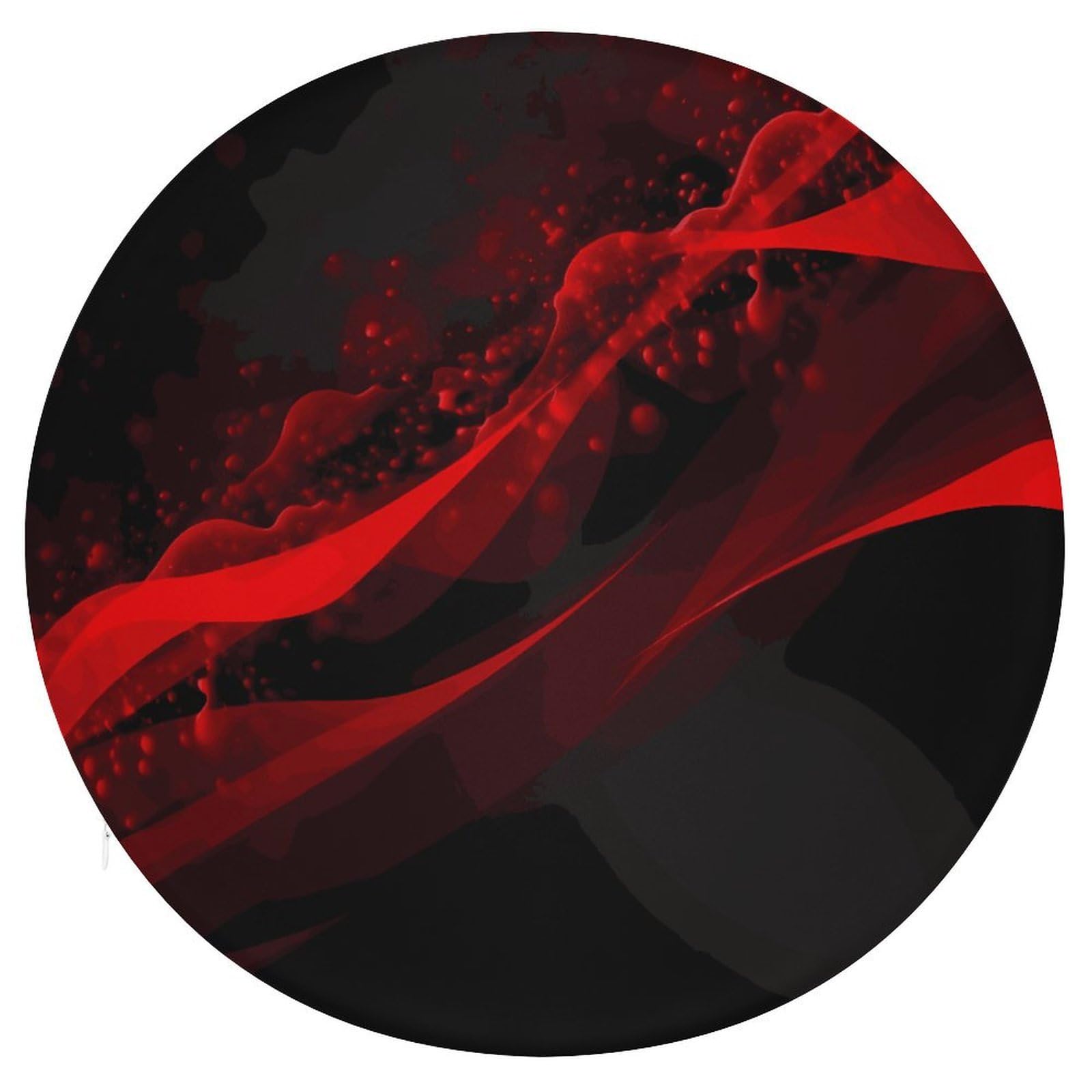 Wsoihfec Style Black And Red Background Seat Cushion Round Chair Pad