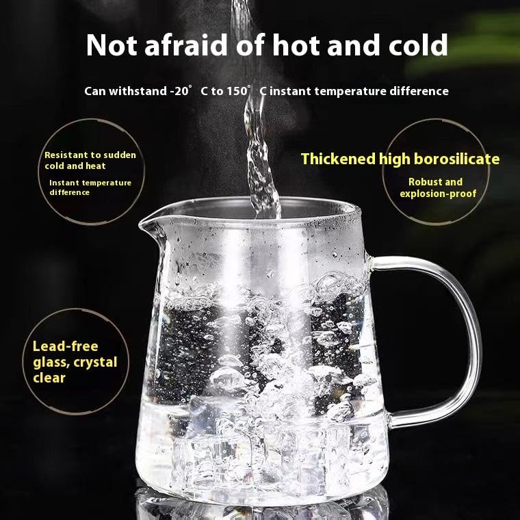 Image of ANKUL Glass Kettle Teapot with Removable Infuser & Lid & Handle, 550ml Glass Tea Kettle Stovetop Safe, Great for Loose Leaf Tea, Blooming Tea, Tea Bags & Fruit Infused Water (Ankul - 03)