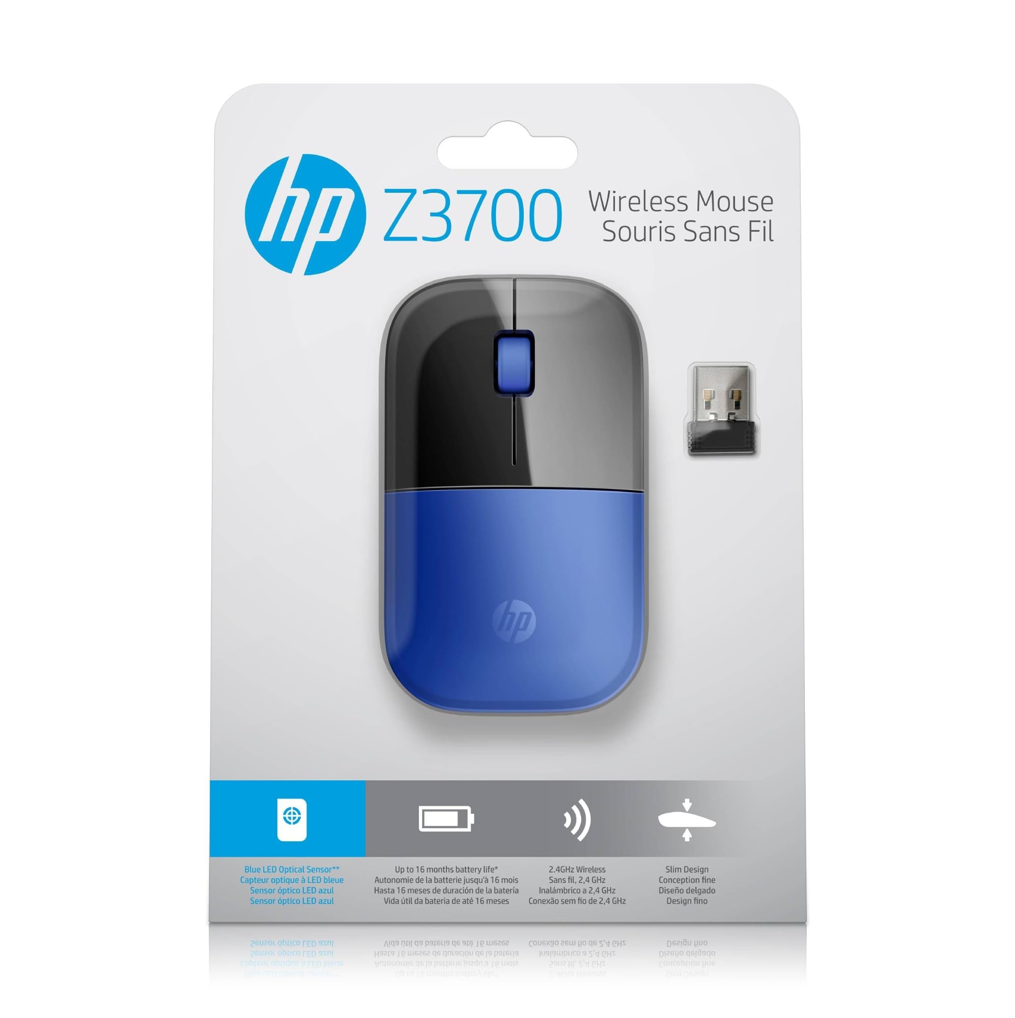Mouse Wireless HP Z3700 - Tecnologia LED Blue, 1200 DPI, Con Ricevitore USB Per PC E Mac - Foto 8