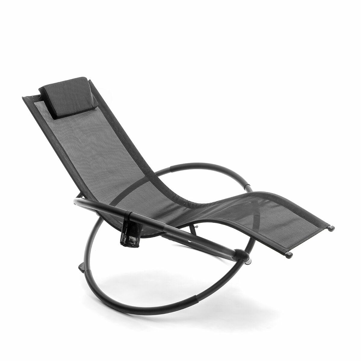 InnovaGoods® Mecedora Plegable con cojín extraíble, Tumbona de jardín, Tumbona Relax con Soporte para Bebidas. Tumbona portátil Ideal para Jardín