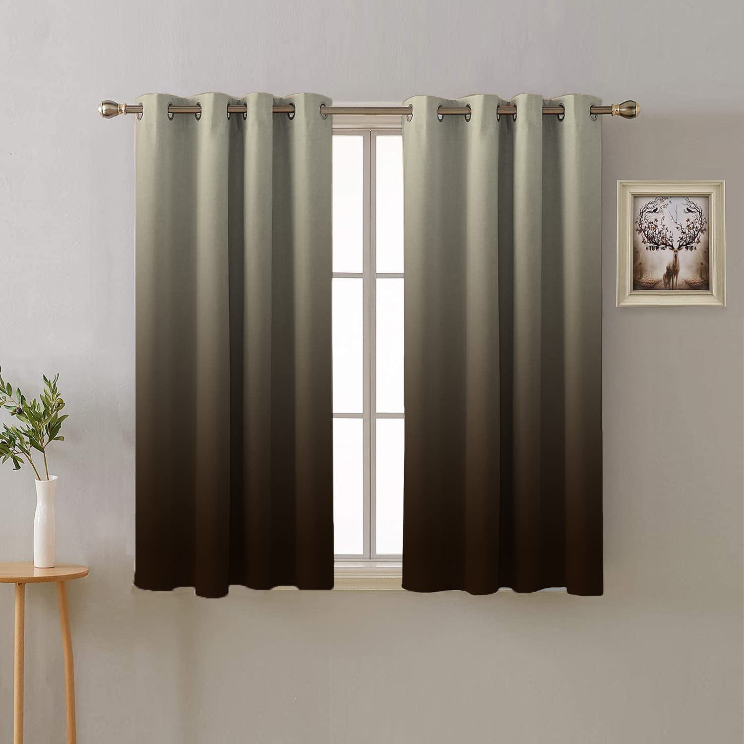 SPACES DRAPE STORY Polyester Room Darkening Curtain, Ombre Digital Print, Set Of 2-5Ft Grommet Opaque Window Curtains (Coral/Dk.Orange) - Dsombre2 (B0BXK9JCBQ) Amazon Price History, Amazon Price Tracker