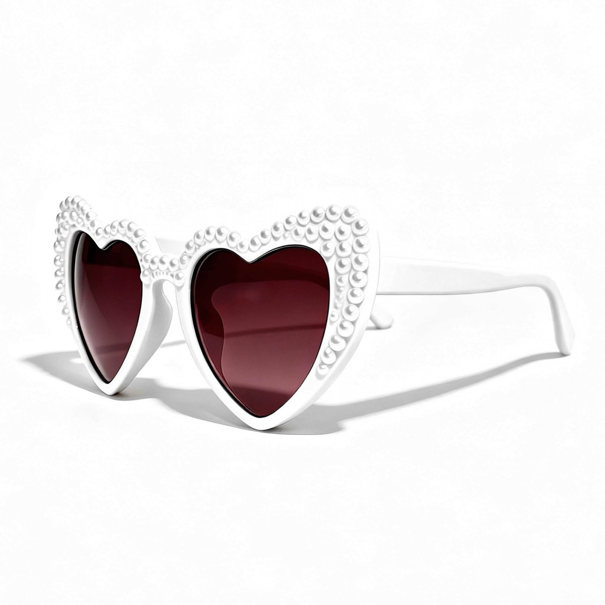 LADY&HOME Pearl Heart Sunglasses for Women