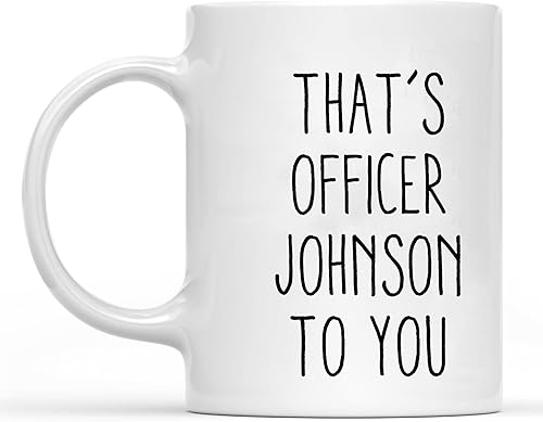 LaPomme Taza de oficial personalizada, regalos de oficial de policía, taza de café de policía, taza de policía, taza de sheriff, oficial de libertad