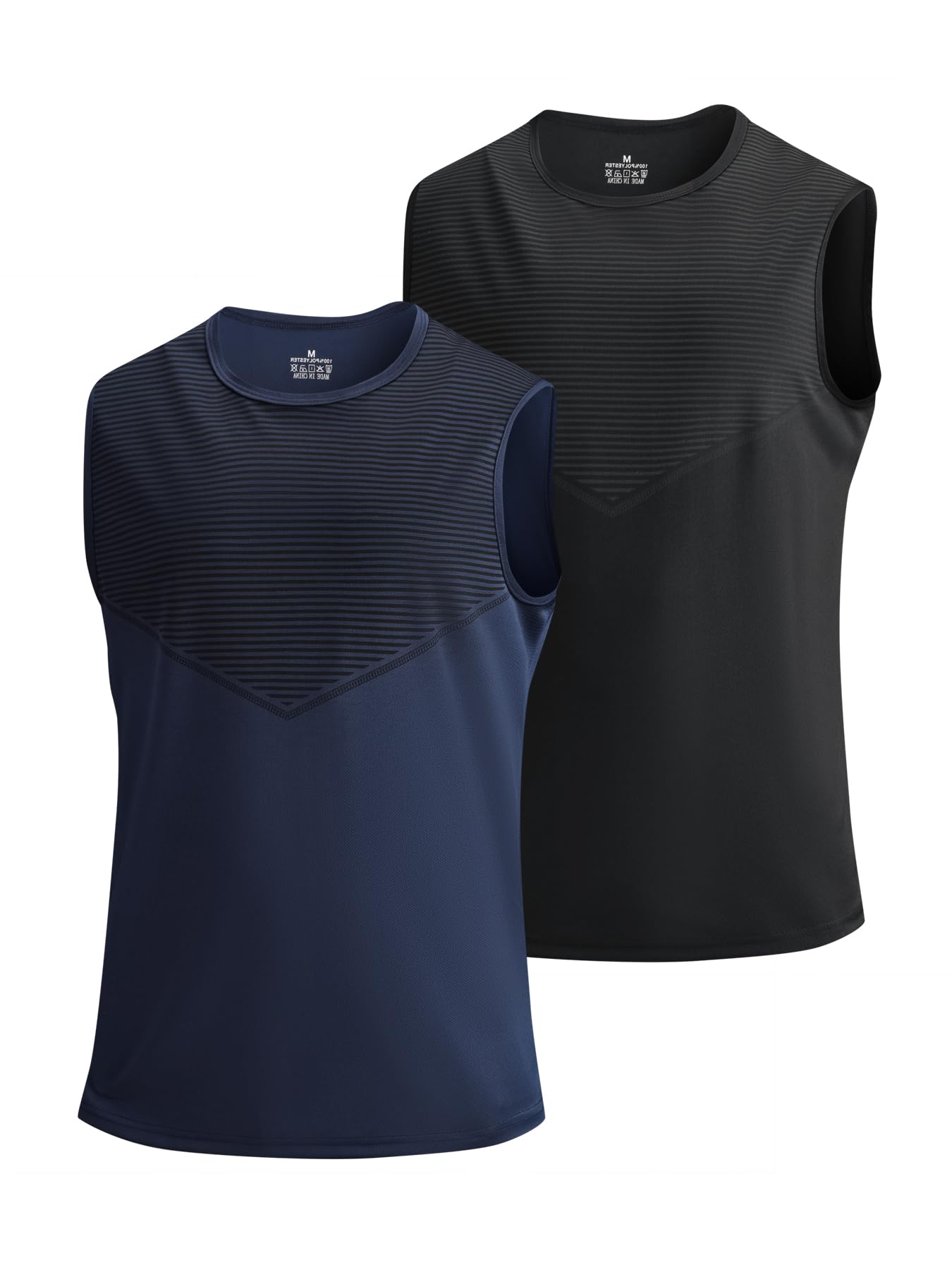 Paquete de 2 camisetas sin mangas para hombre, ligeras, de secado rápido, atléticas, para deportes, viajes, uso casual - 2