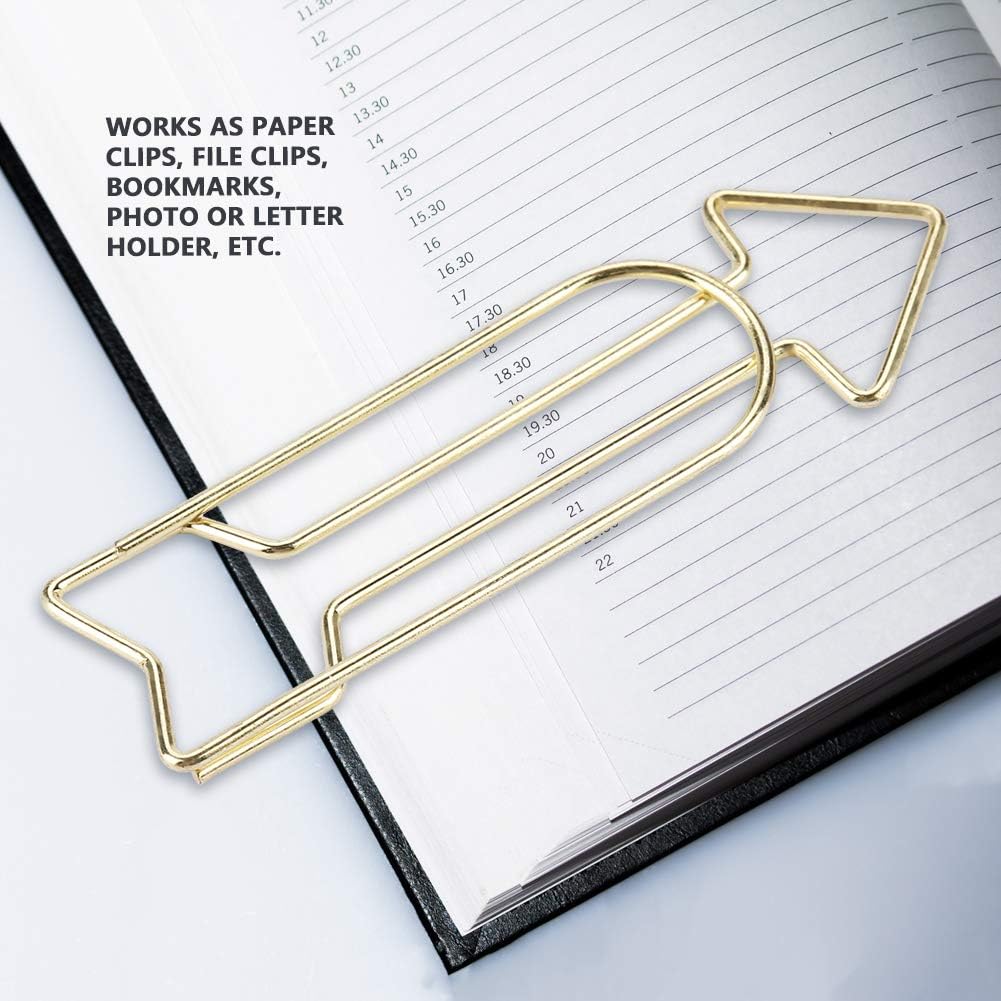 12Pcs Gold Paper Clips Large Paperclips MetalClips School Office Supplies Document Organization image 5