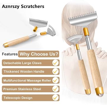 Back Scratcher with 2 Detachable Wide Claws