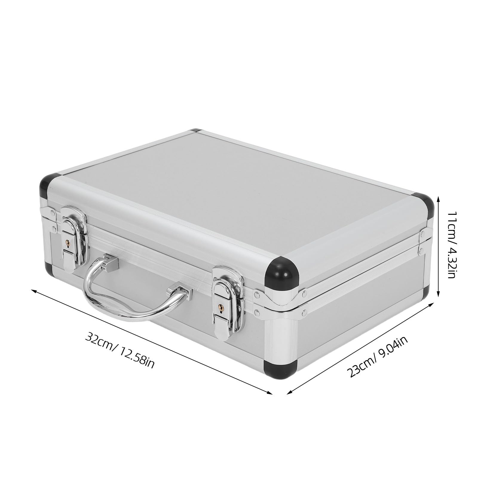 Valise à Outils sans Bavure Argentée en Alliage D'aluminium Boîte de Rangement Portable Sécurisée pour L'organisation des Outils Domestiques