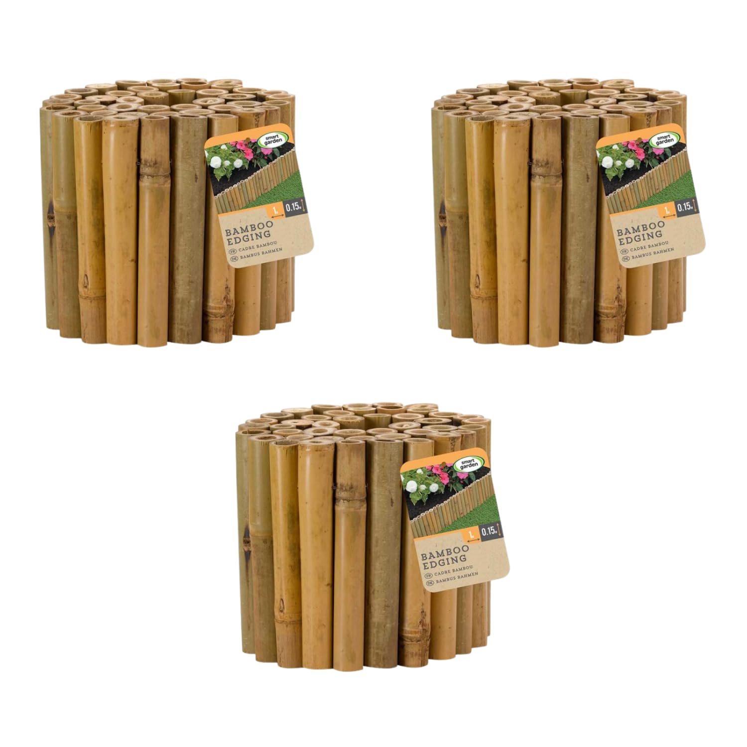 Garden MileSet Of 3 Rolls Garden Borders Edging For Lawn Pathways Flowerbed Edging 15cm X 100cm Lawn Edging Border Heavy Duty Wooden Log Roll Garden Edge Border Fencing