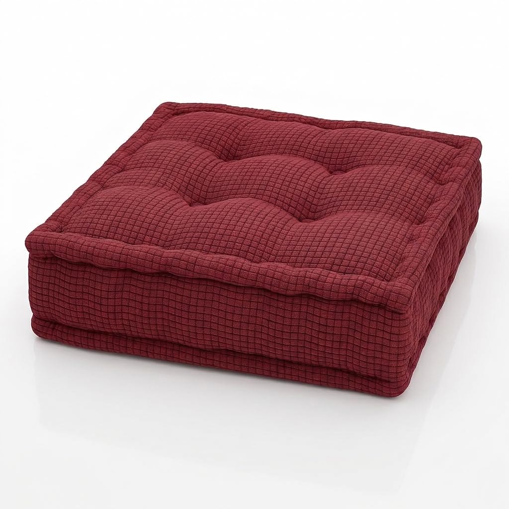 Comfort Booster Cushion for Chair & Armchair – Adds Height & Firm Support, Reduces Pressure & Pain, Ideal for Elderly, Pregnancy & Daily Use, Washable Cover, All Seats (Tufted, red, square) — image 1