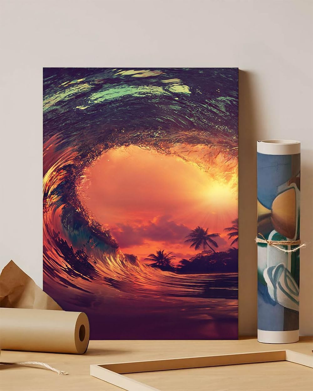 GADGETS WRAP Canvas Gallery Wrap Framed for Home Office Studio Living Room Decoration (11x14inch) - Water Volcano