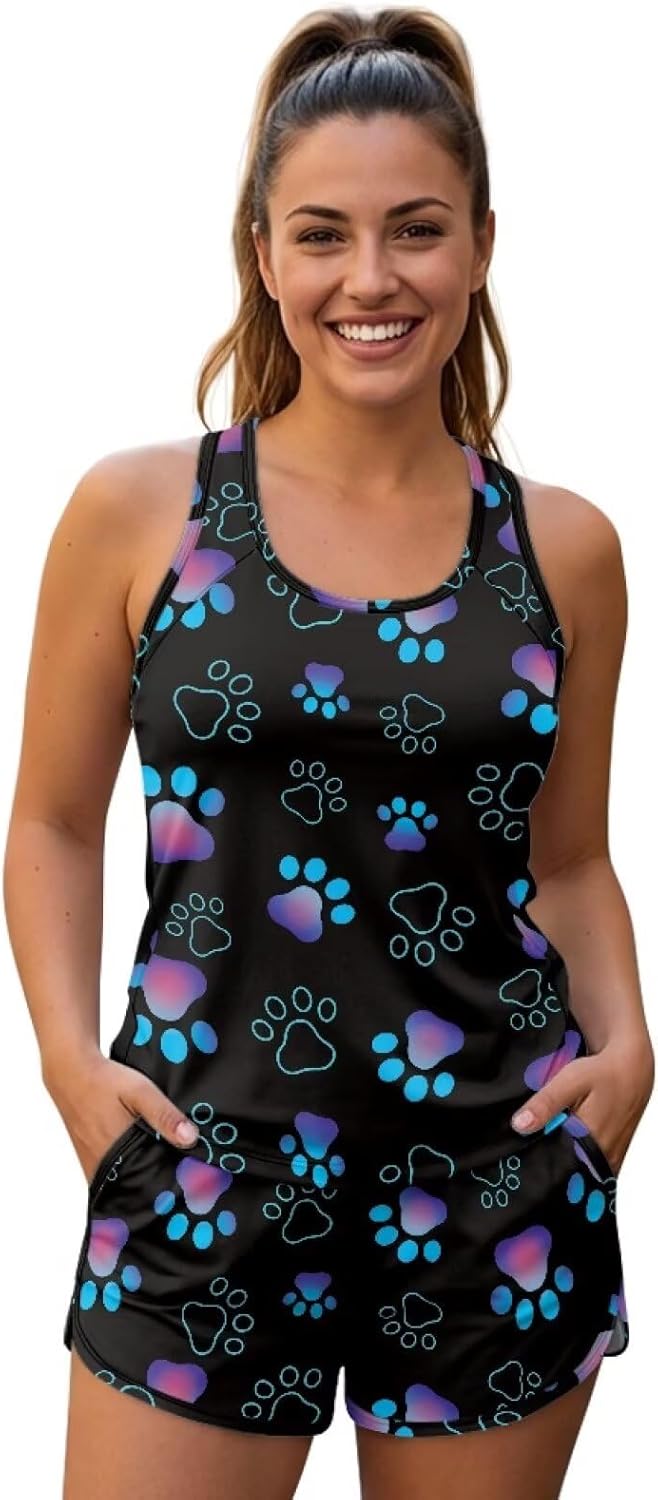 Tankini Swimsuits for Women Bathing Suits Tummy Control Swim Tops for Women with Built in Bra Womens Swim Top