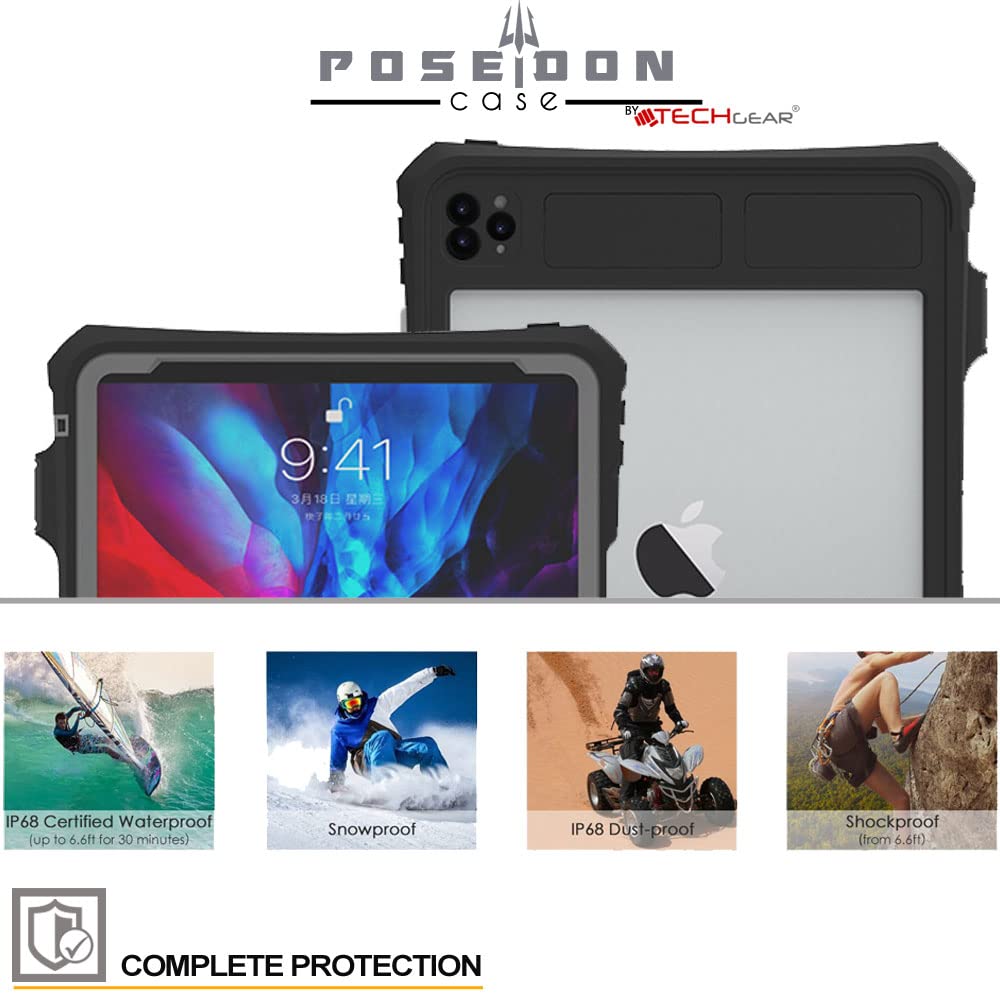 TECHGEAR Coque Étanche Pour IPad Mini 7 / Mini 6 (7e / 6e Génération 8,3 Zoll) [Poseidon Case] Coque Étanche Ultra-Résistante Avec Protection D'Écran Intégré + Support Et Sangle De Cou