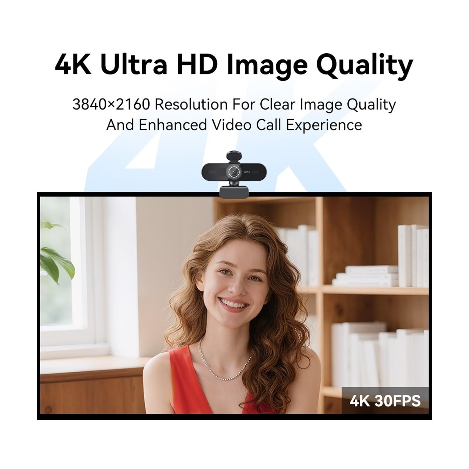 Cámara Web 4K Ultra HD 1080P 60fps cámara Web EMEET C60E cámara de Ordenador USB con Enfoque automático for transmisión en Vivo/videollamada/Conferencia(Webcam 4K)