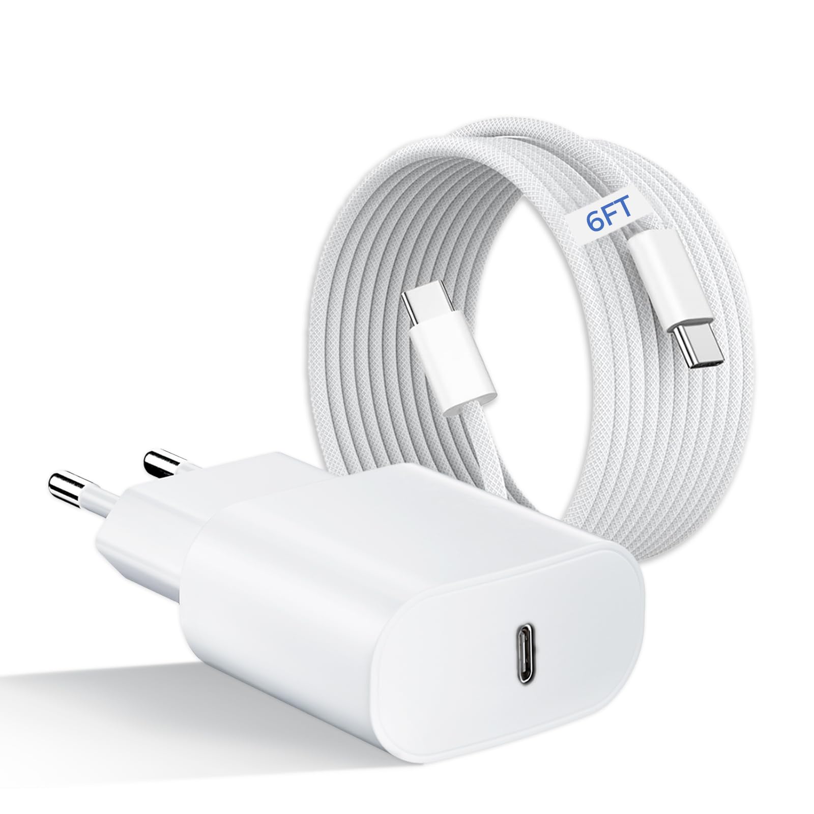 Schnellladegerät für Phone 17/16/16 Pro/16 Pro Max/16 Plus/15/15Pro/15Pro Max/15 Plus/für Pad Pro/Air, 30 W USB C, Netzadapter mit 6 FT Kabel