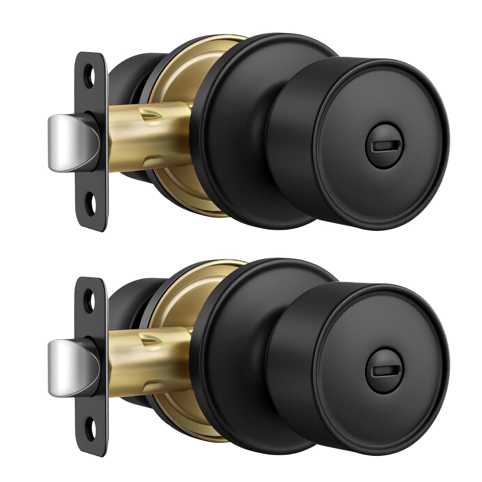 Goldenwarm Matte Black Privacy Door Knobs (10 Pack) -15