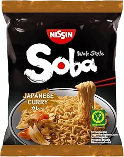 NISSIN Soba Bag – Japanese Curry, 1er Pack, Wok Style Instant-Nudeln japanischer Art mit Curry-Sauce und Gemüse, schnell in der Pfanne zubereitet, asiatisches Essen, vegetarisch (111 g)