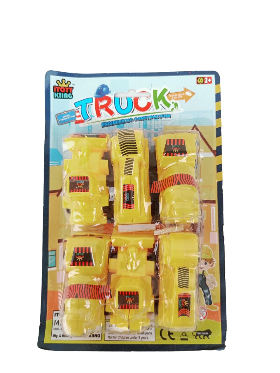 PoPo Toys Construction Truck Pull Back & Push n go Set of Trucks Toy Play Set (6 Truck Set) for Kids- Multi Color