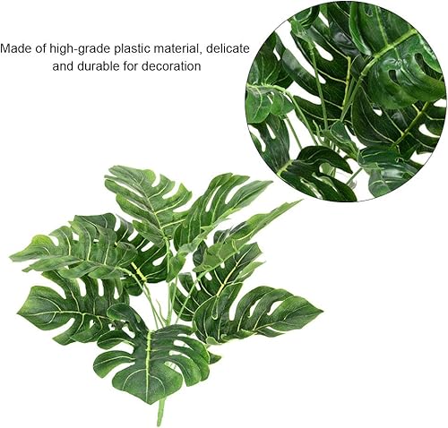 Miniatura 3 de Wnvivi Tallo de plantas artificiales Monstera de 15.7 pulgadas, hojas de tortuga sintética, ramas verdes para decoración del hogar y la sala de estar