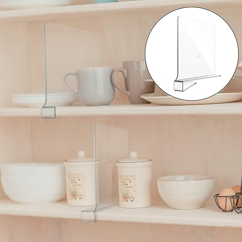 Miniatura 5 de 12 separadores de estantes de acrílico transparente para organización de armario, organizador de estantes de armario transparente, separador de