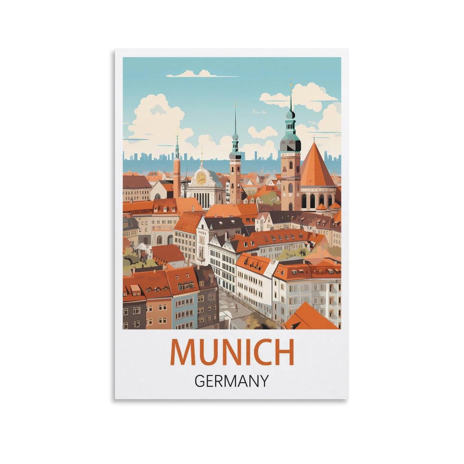 Metal Sign Tin Sign Munich Germany Posters Art Plaque Poster Wall Decor for Home Tool Room Bar Club Restaurant Cafe 20x30cm