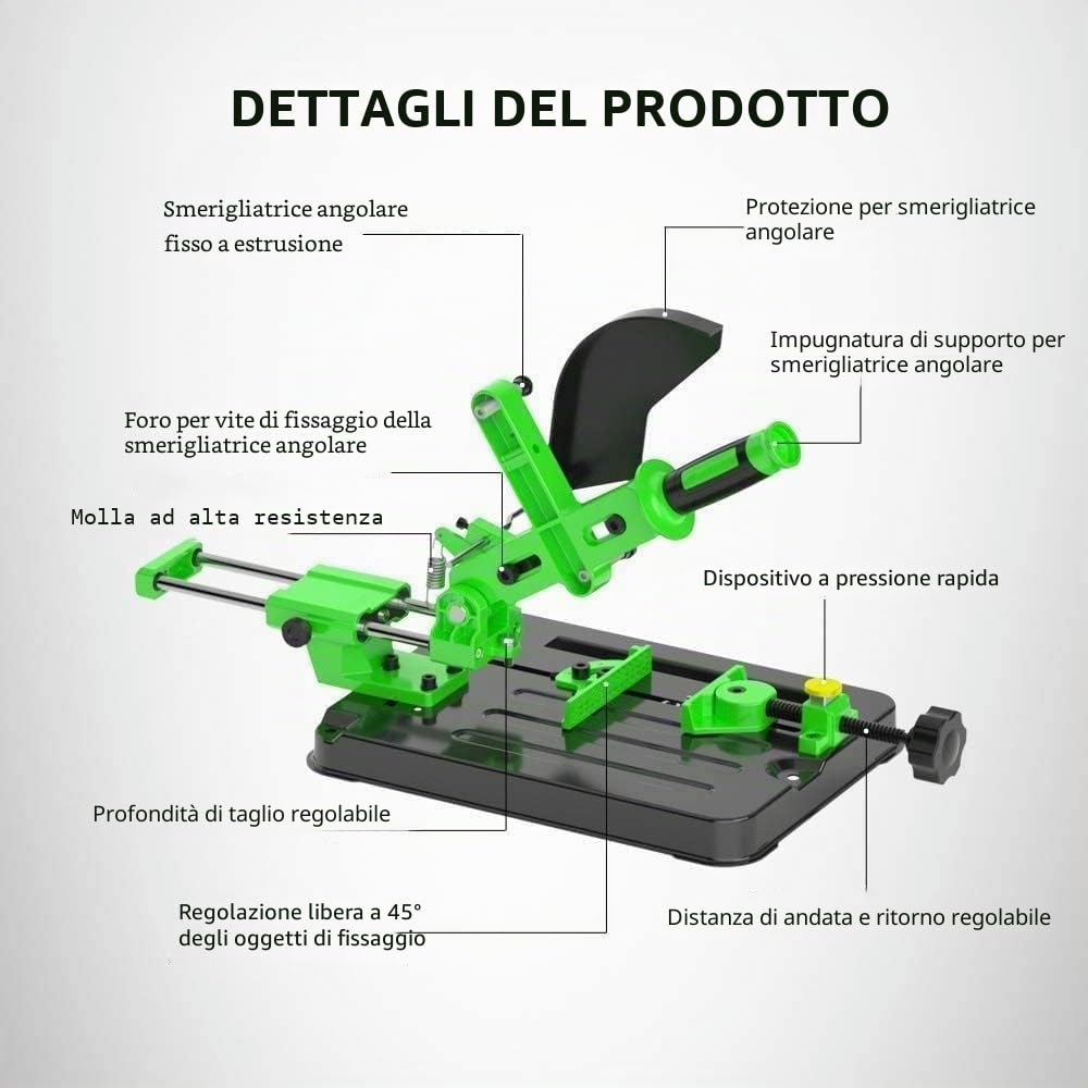 Hancaner Supporto universale per smerigliatrice angolare fisso per lucidatrice, affettatrice, sega circolare da tavolo, barra di trazione multifunzione, smerigliatrice angolare supporto per