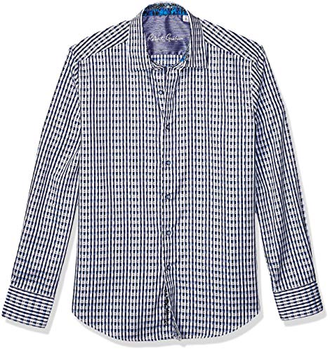 Robert Graham Men's Hackman L/S Woven Shirt, Blue, Large