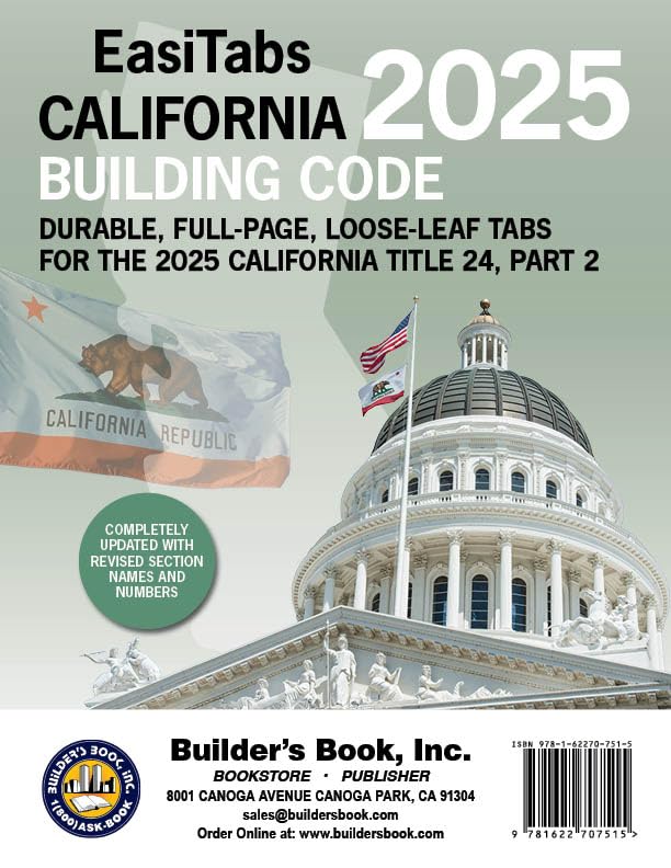 2025 California Building Code, Title 24 Part 2 Volume 1 & 2 Loose-Leaf EasiTabs