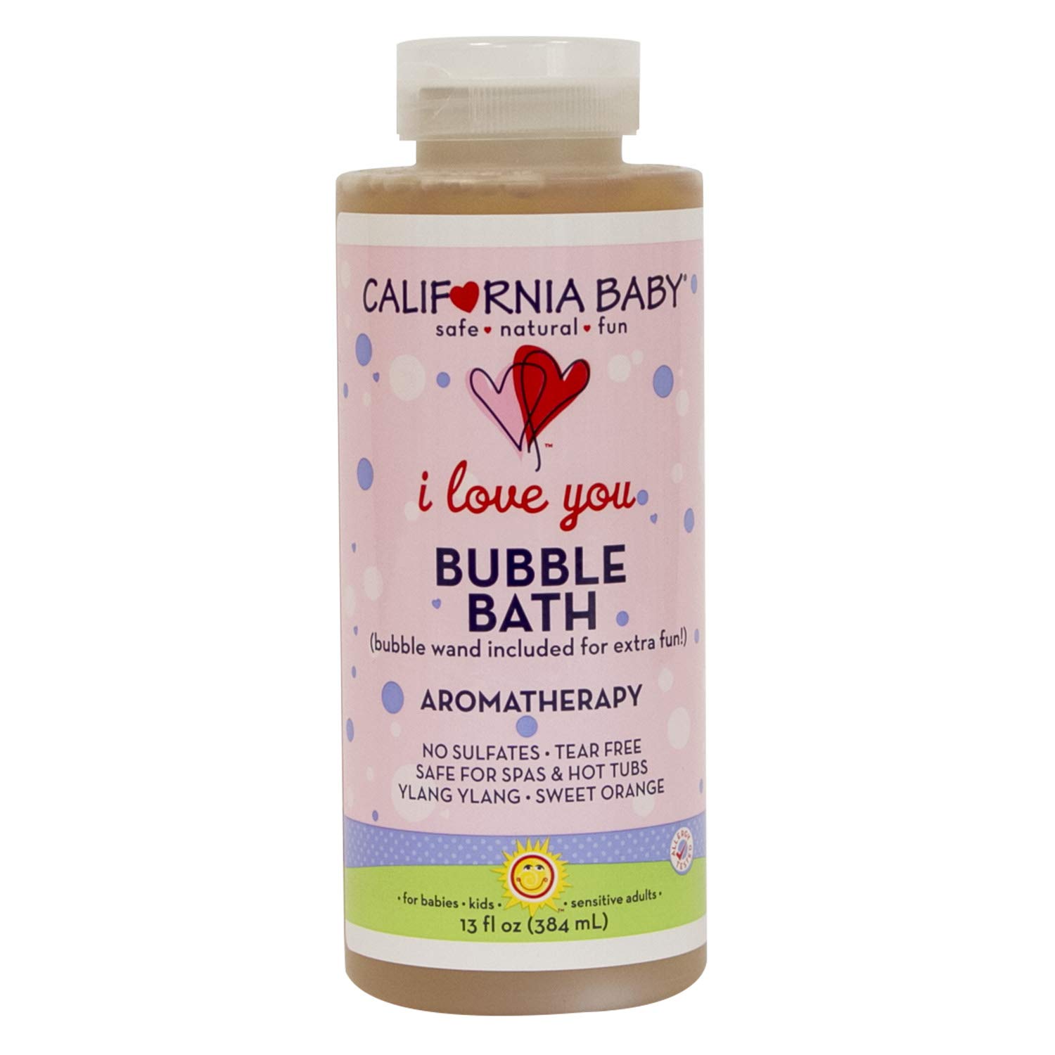 California Baby I Love You Bubble Bath | No Tear | Pure Essential Oils for Bathing | Hot Tubs, or Spa Use | Moisturizing Organic Aloe Vera and Calendula Extract |(13 fl. ounces)