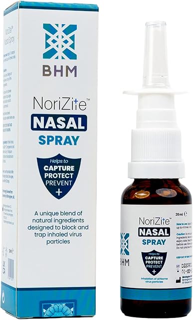 BHM NoriZite Nasal Spray  New Long-lasting Natural Barrier Designed to Help for Virus Protection and Cold & Flu Blocker | Scientifically Proven 6+ Hrs Protection (20ml)