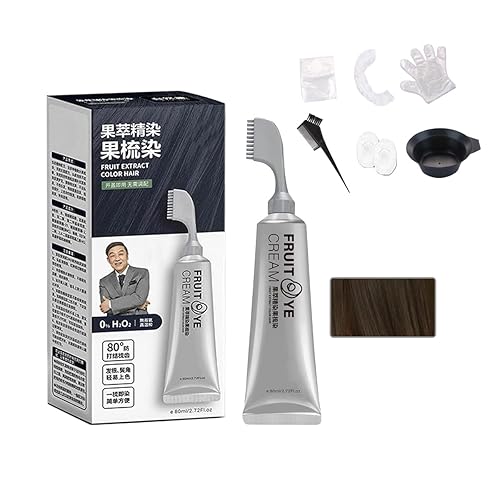 Xusheng - Crema de teñido de frutas negras con peine, crema de tinte para el cabello Xusheng, color de queratina Xusheng, tinte para el cabello para
