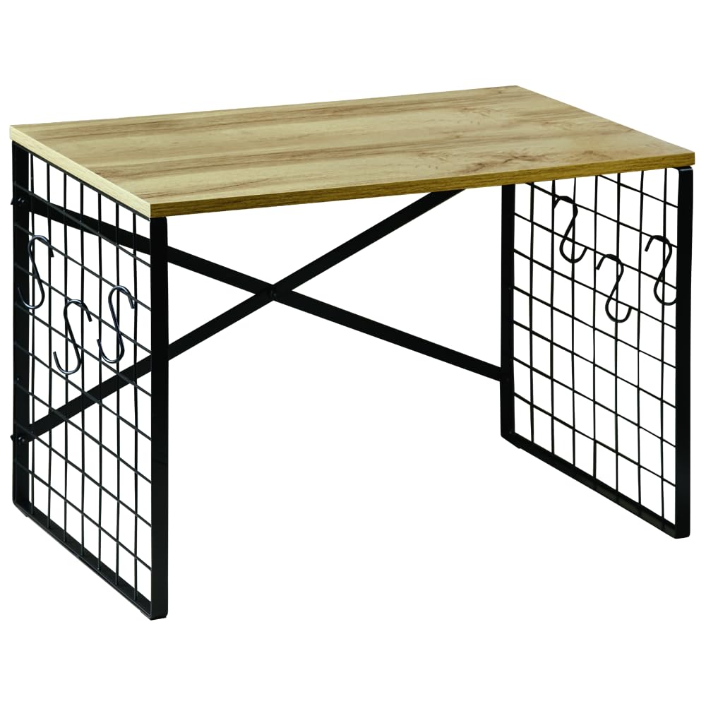 Kesper | Regał do kuchenki mikrofalowej, materiał: dekoracja dębowa/metal, wymiary: szer.: 52 x głęb.: 32,5 x wys. 36,5 cm, kolor: czarny/naturalny| 27831