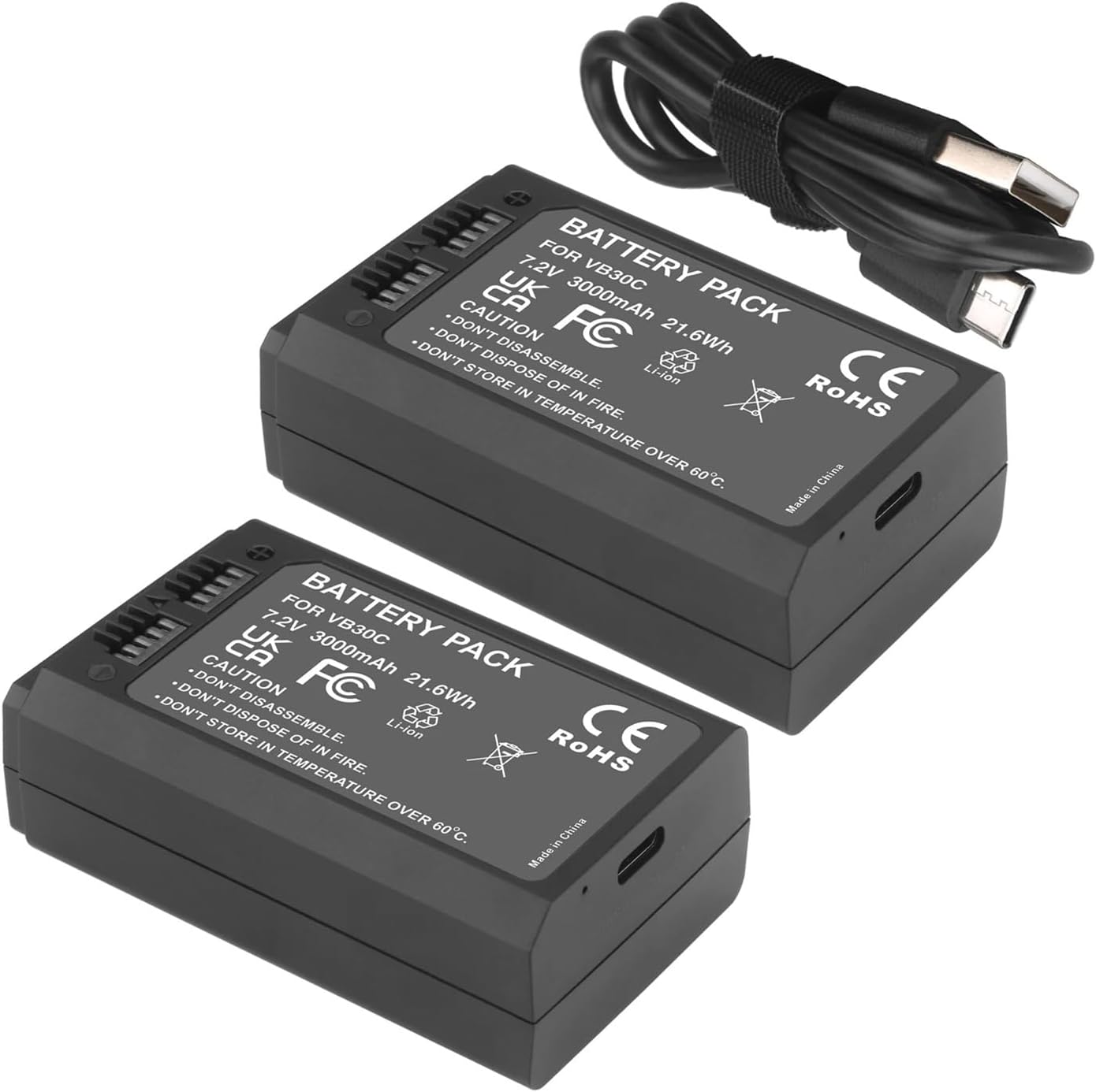 3000mAh for VB30 Speedlight Flash Lithium Battery，Compatible for Godox，for V1PRO V1 PRO Camera Speedlite Flash(1 Battery)