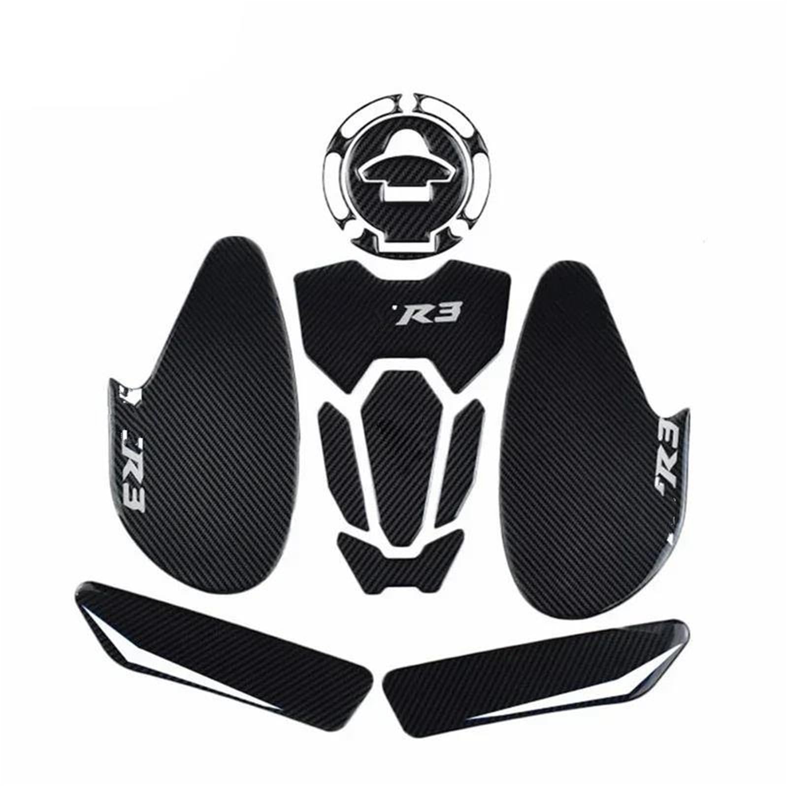 Motorcycle Fuel Tank Cap Pad Side Grip Sticker Pads for Yamaha R3 YZFR3 YZF 2019-2022 Fairing Sticker