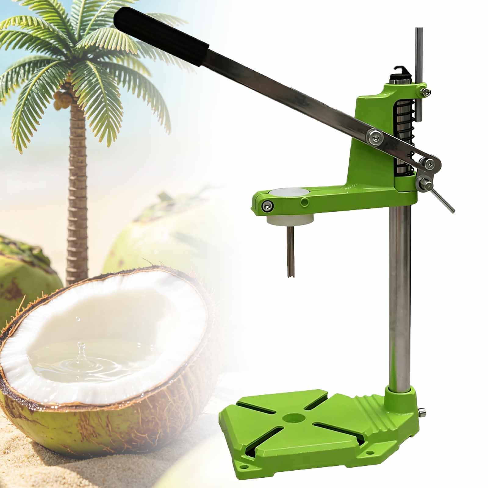 Manual Vertical Coconut Opener, Commercial Coconut Opener with with Stainless Steel Blade, Anti-slip Handle & Labor-saving Rocker, Lift Adjustment & Easy Opening Of Young, for Fruit Shop