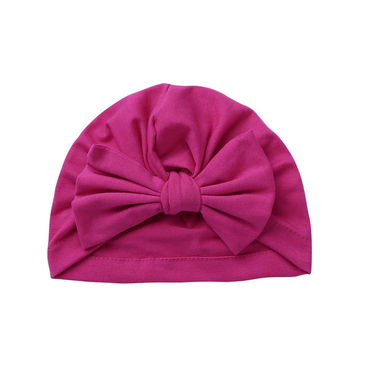 Säuglingsbaby Beanie Knoten Donut Hut Neugeborene Jungen Mädchen Baumwolle Weiche Turban Bogen Kaninchenohren Mütze Krankenhaus Kopf Wrap (Color : C Big Bow, Size : One Size)