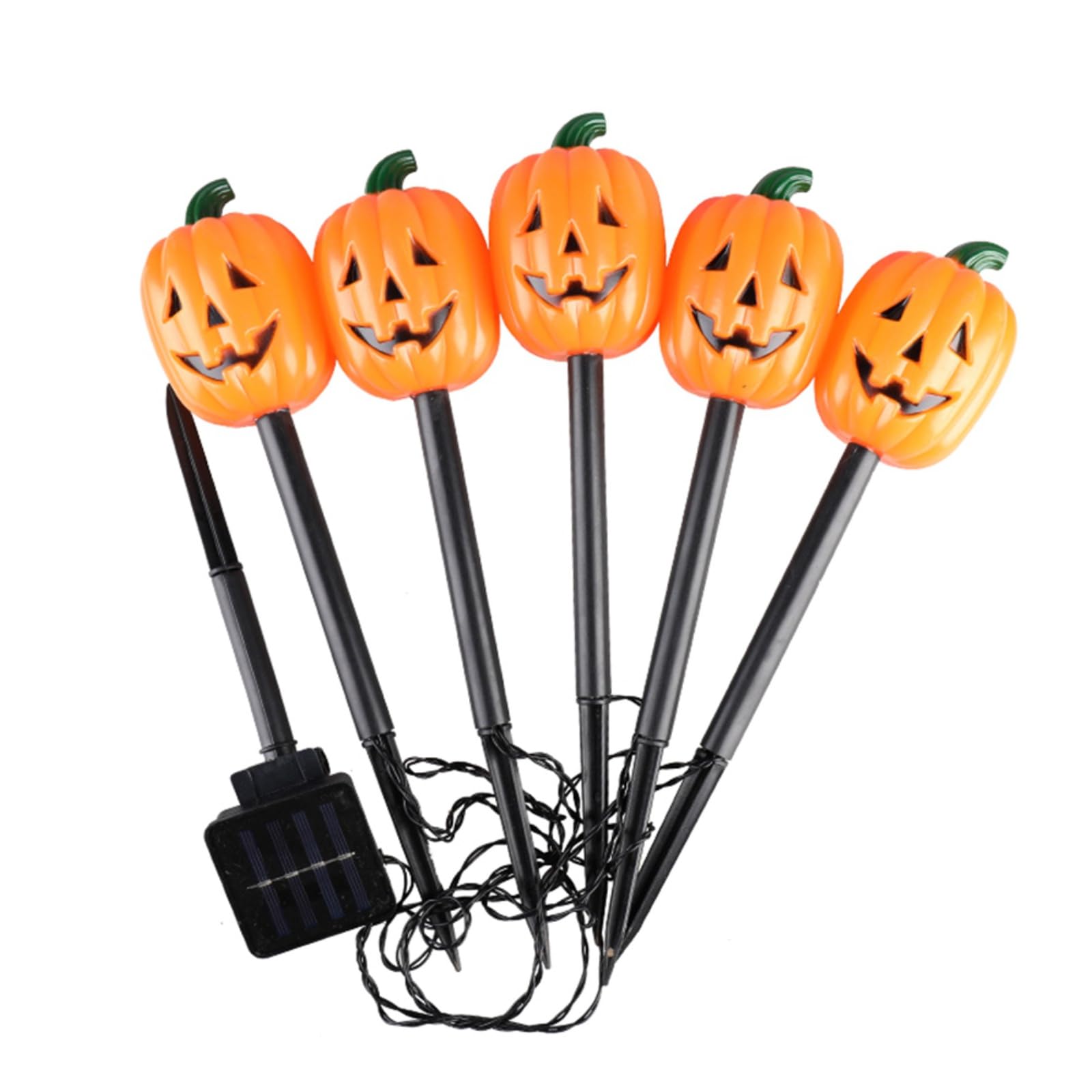Ochine Solar Halloween Pumpkin Garden Stake Lights for Halloween Decorations Halloween Ghosts Pathway Lights Skull Pathway Stake Lights