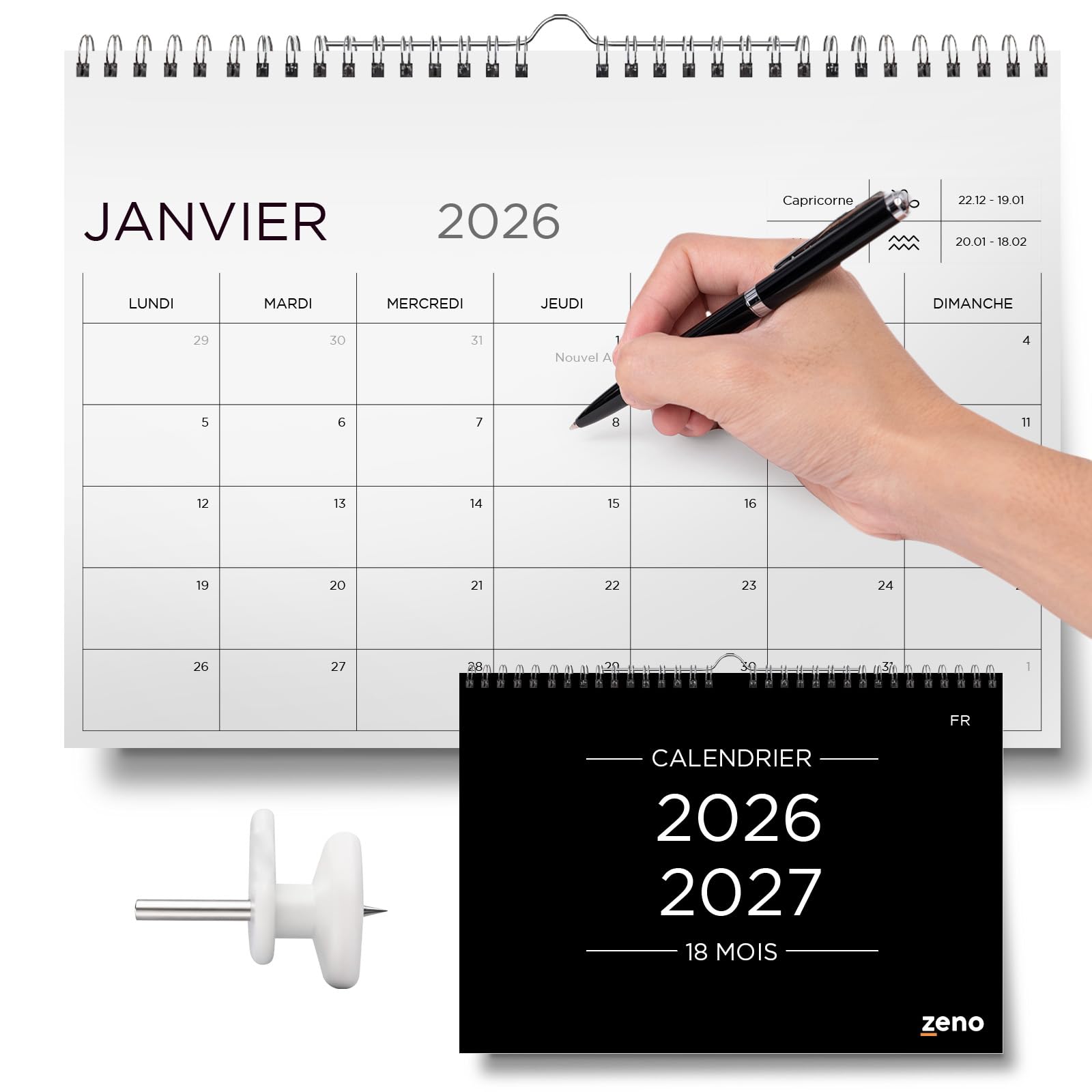 zeno calendrier mural 2026-2027
