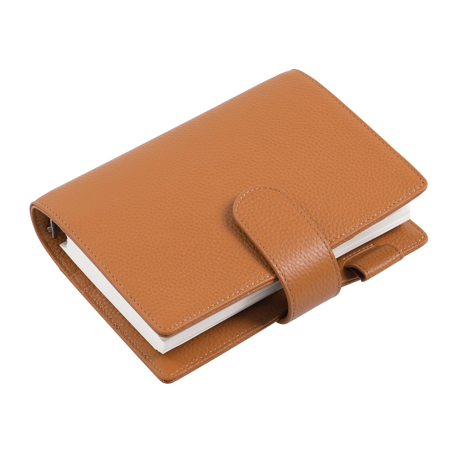 Moterm Elite Personal Ring Planner - Genuine Leather Folder Organiser without Large Back Pocket (Burnt Orange Quartz, 25mm ring)