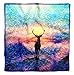 Phagun Vert cerf animal foulard carré en soie imprimée encolure au cou cache-cœur bandanas pour femmes