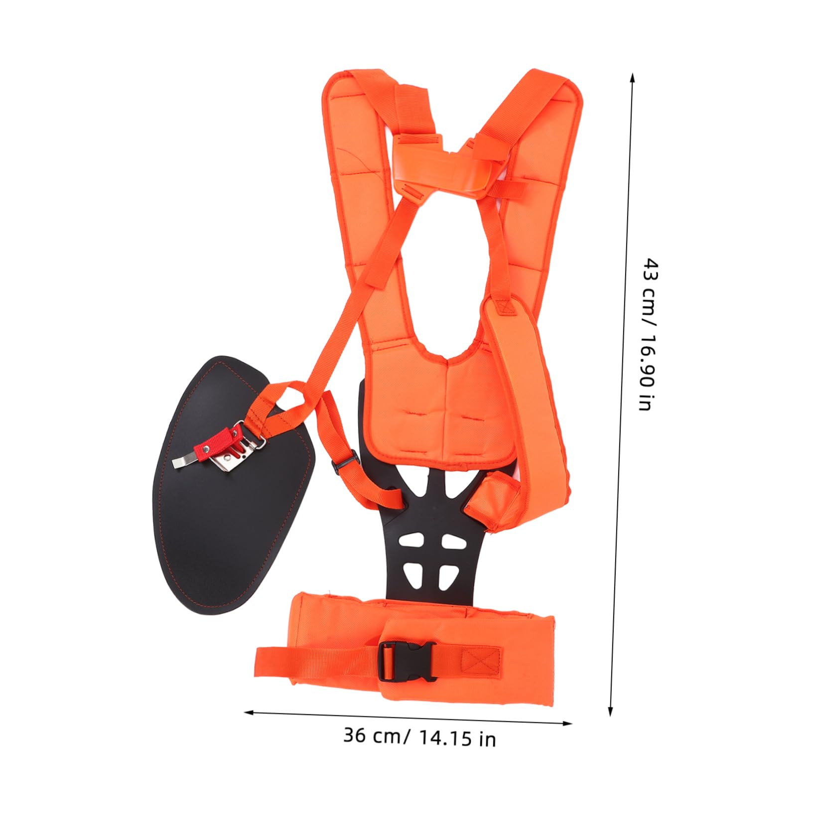 Imbracatura Regolabile per Decespugliatore con Doppia Tracolla, Tessuto Oxford e Spallacci Morbidi, Ripartizione del Carico per Giardino