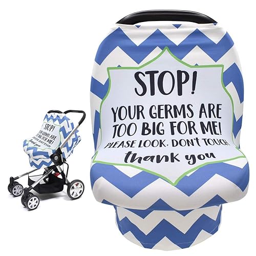 Miniatura 17 de Metplus Funda de asiento de automóvil sin contacto para bebés, fundas de lactancia para mamá, bufanda de lactancia, toldo multiusos para asiento de