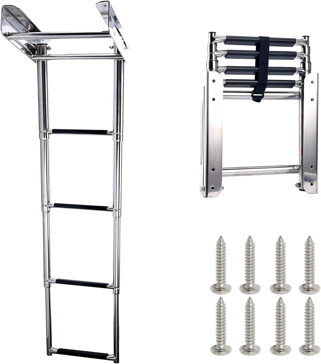 Under Platform Boat Telescopic Boarding Ladder Stainless Steel 2 Step , Marine