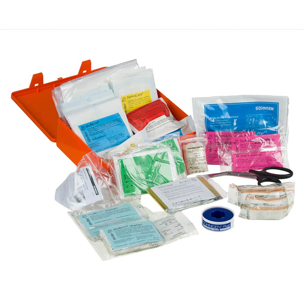 SÖHNGEN BIGPACK 5 x Erste-Hilfe-Kasten Kindergarten, Wandhalterung, DIN 13157 aus Kunststoff, Art.-Nr. 350052 | Verbandskasten | Notfallkoffer | Erste Hilfe Kasten