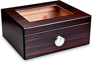 FMOGG Étui à cigares Grande boîte à cigares 50 cigares avec hygromètre humidificateur boîte de Bureau