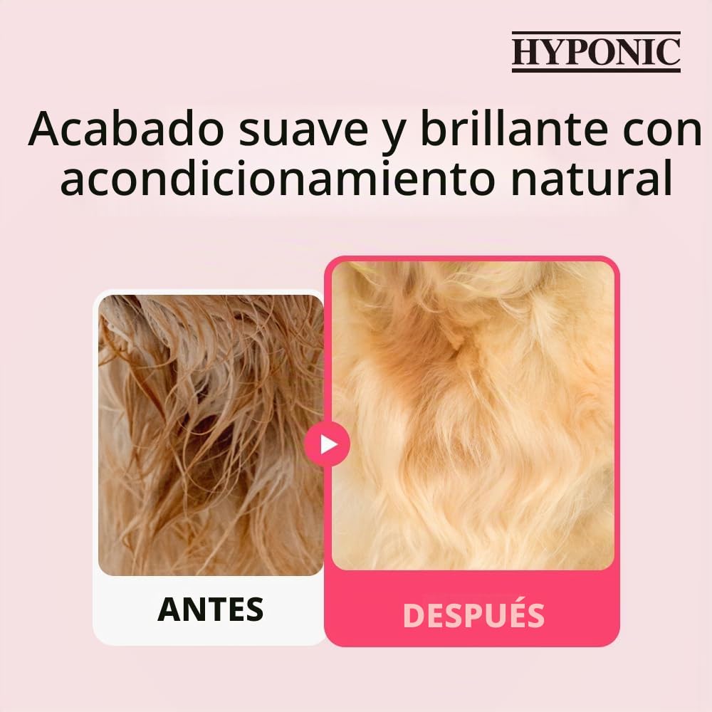 HYPONIC Champú para Perros de Terapia Natural hipoalergénico (iluminación, 10.1 oz) - Champú para Perros iluminador Cotton-Blossom Azul