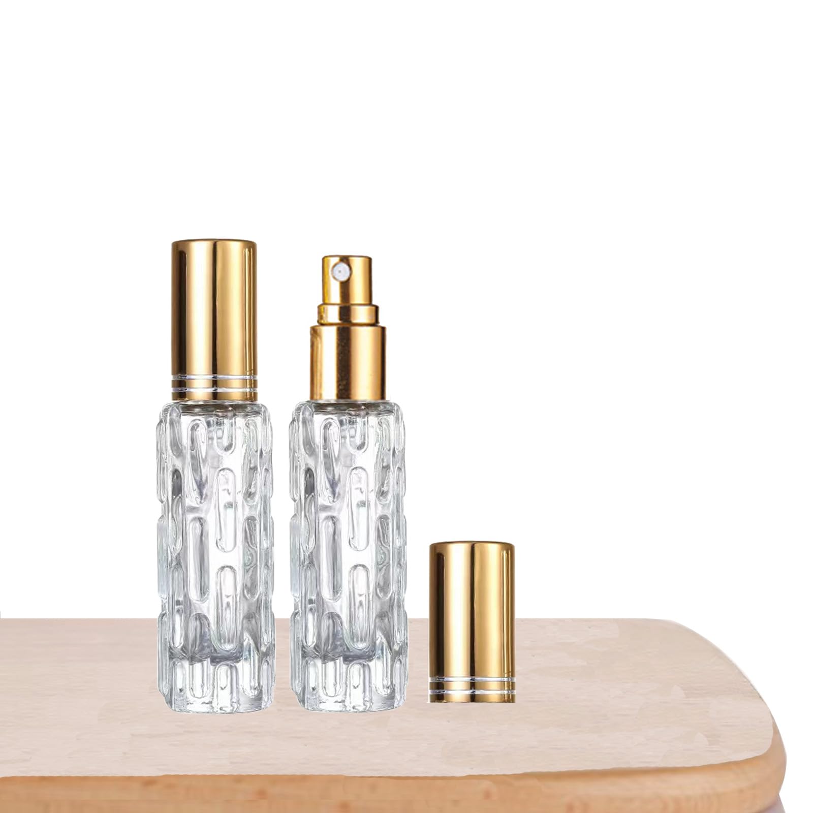 Szklany rozpylacz perfum, 15 ml, do wielokrotnego napełniania, mini butelki na perfumy, małe puste pojemniki na próbki, przenośna butelka podróżna (15 ml/A-złoty)