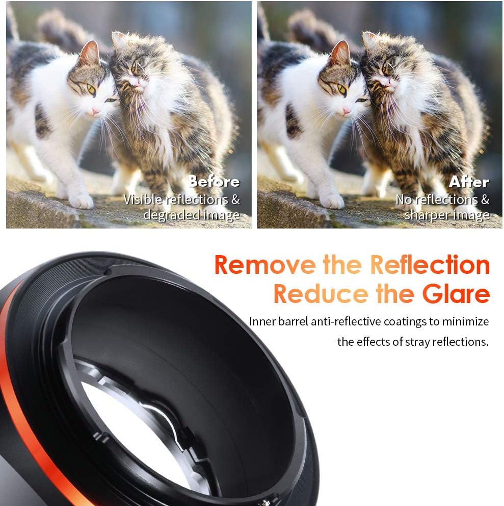 K&F Concept MD to NEX Lens Mount Adapter for Minolta MD MC Mount Lens to NEX E Mount Mirrorless Cameras with Matting Varnish Design for Sony A6000 A6400 A7II A5100 A7 A7RIII