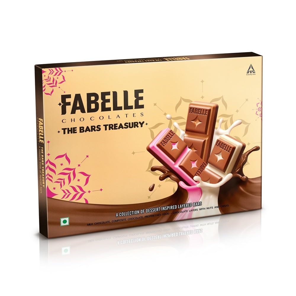 Fabelle The Bars Treasury, Diwali Chocolate Gift Pack, 24 Assorted Layered Chocolate Bars, Premium Packaged, Best Diwali Gift for Family, 168g (B0C8N6BQBF) Amazon Price History, Amazon Price Tracker
