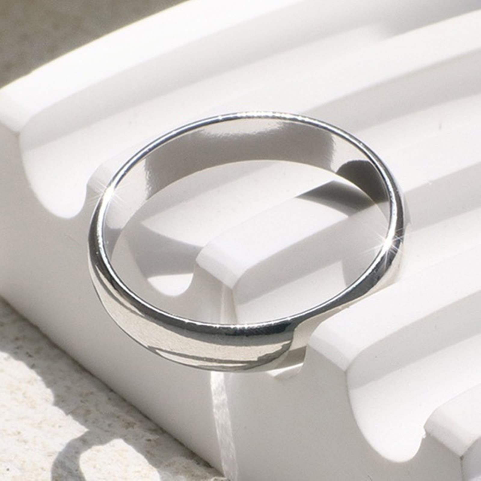 Bague en or jaune 9 carats véritable pour femme, bague de promesse brillante unie