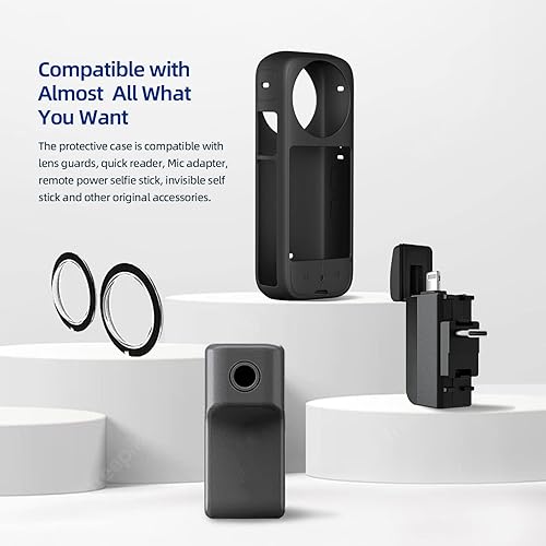 Miniatura 4 de Funda protectora para cámara de acción panorámica Insta360 X3, cubierta completa de silicona, color negro